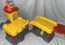 Fisher Price Little People Ramps Around Garage Car Wash Gas Pump with sounds