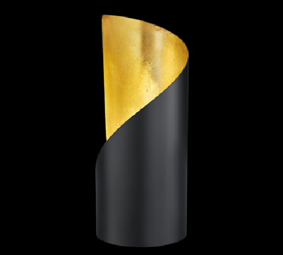 Lampada Tavolo Abat Jour Elegante Moderna Nero Oro Franck GD Trio