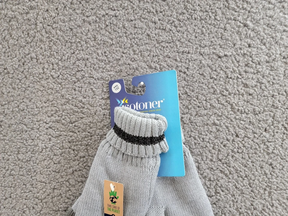 Guantes reflectantes forrados Isotoner Signature para mujer talla única gris claro sin cordones Foto 3 de 4