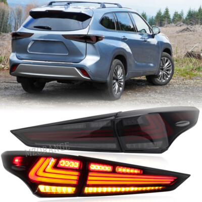 4x LED Smoked Dynamic Rear Tail Light Brake Lamp For Toyota Kluger 2020 21-2022