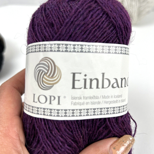 Lot Of 3 Lopi Icelandic Natural Wool Yarn Black/Gray & Purple - Picture 6 of 11
