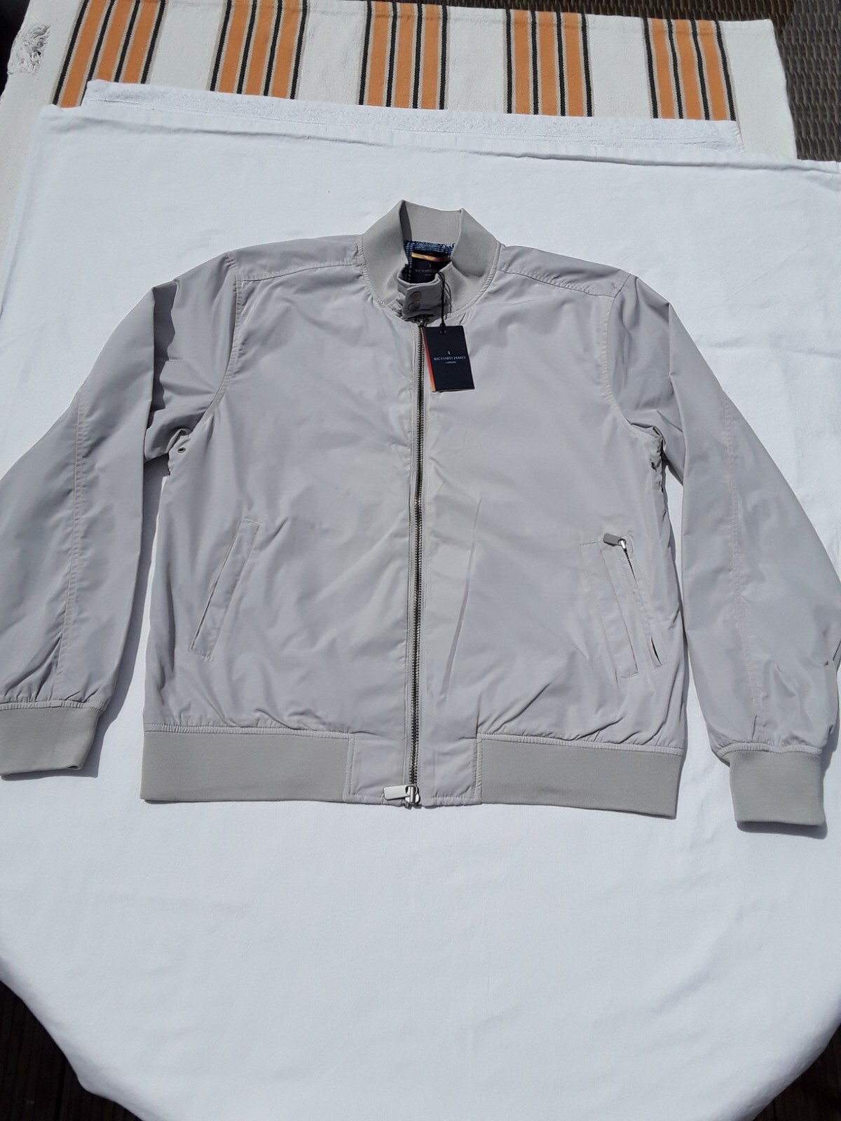 Richard James Light Grey Mens Bomber Jacket UK 48 Chest / XXL. BNWT RRP £195.00.