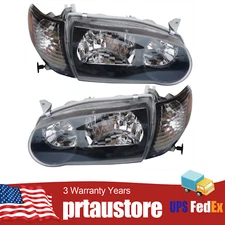 Headlights & Corner Signal Headlamps Left+Right Set For Toyota Corolla 2001 2002