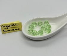 Swarovski 5000 8mm Round Crystal Beads Chrysolite Green Lot of 35 Vintage