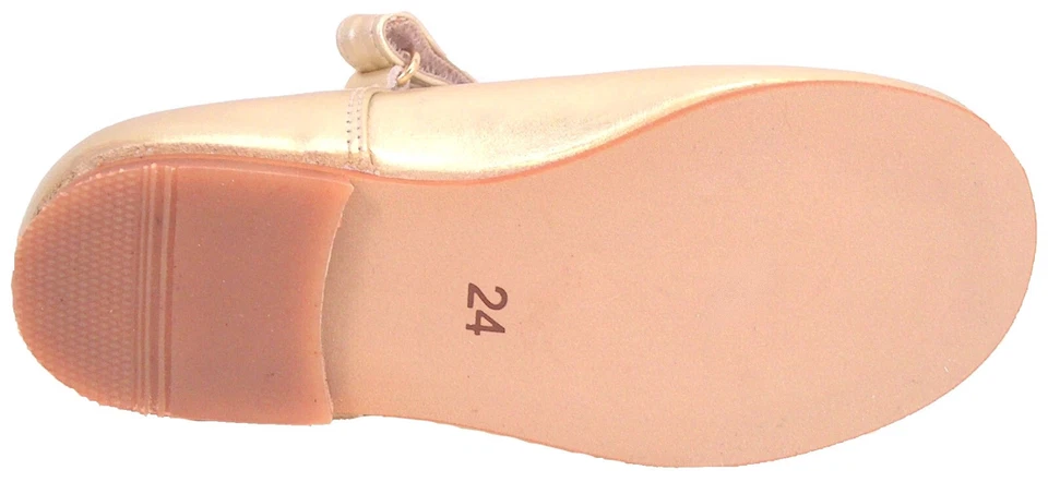 DE OSU -Spain -Girls Gold Leather Mary Jane  Dress Party Shoes -European -Sz 6.5 - Image 4 of 4