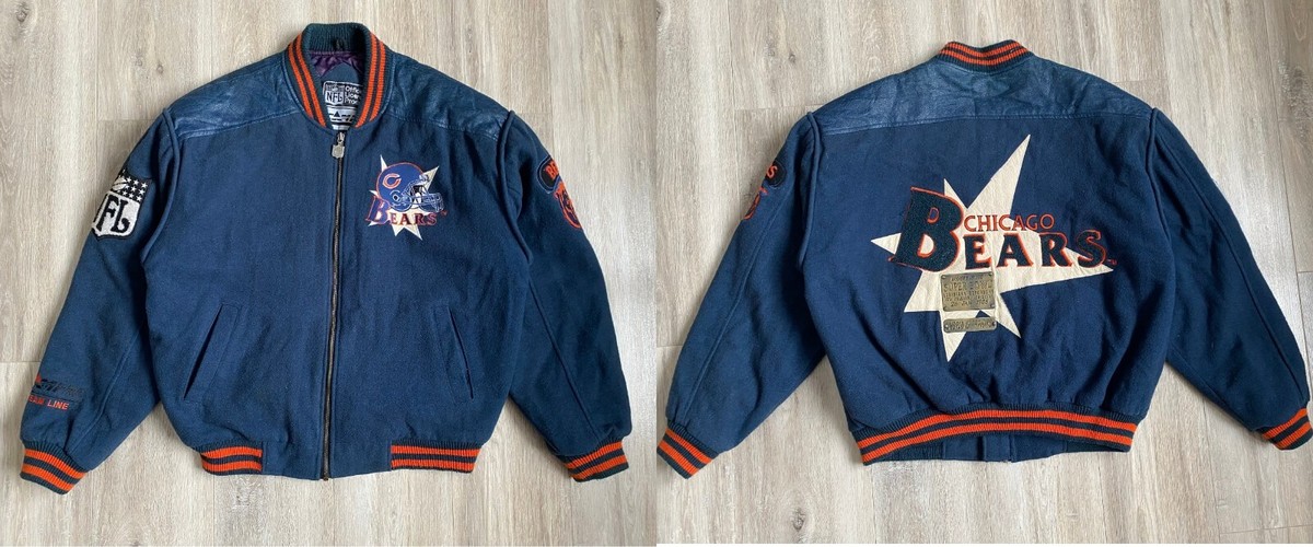 Chicago Bear World Champions 1985 Bomber Wool Jacket Campri