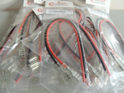 15 packs of two 0.187'' Female terminals wit 5'' red and black tinned wire 