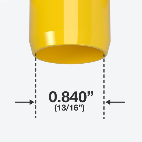 1/2" 90-Deg PVC Elbow Fitting, Yellow (10-PK) FORMUFIT Furniture Grade, USA Made - 第 4/4 張圖片