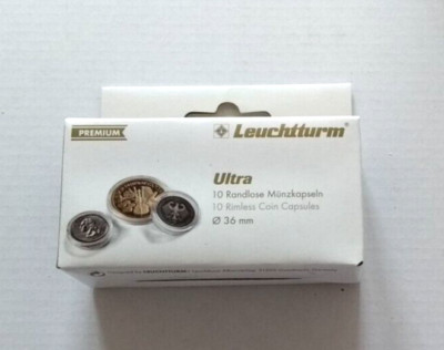 Sparen 2 x Premium Ultra  * 10er-Pack 36 mm * randlose Premium Münzkapseln