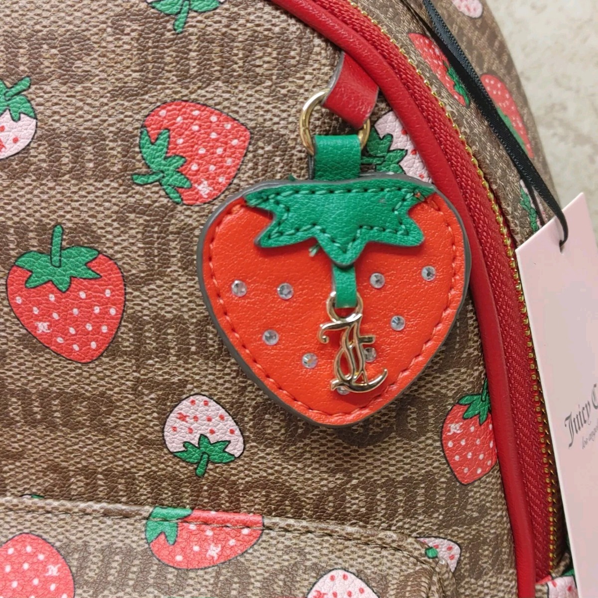 Juicy Couture Rosie Mini Backpack Strawberry Chestnut/Red 