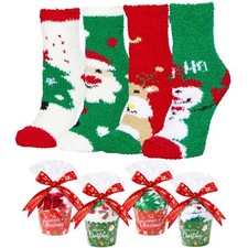 Christmas Gifts Stocking Stuffers Fuzzy Socks Fluffy Warm Winter Cozy Women Girl
