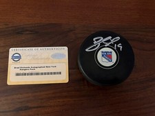Brad Richards - New York Rangers Signed Hockey Puck with Steiner Certificate