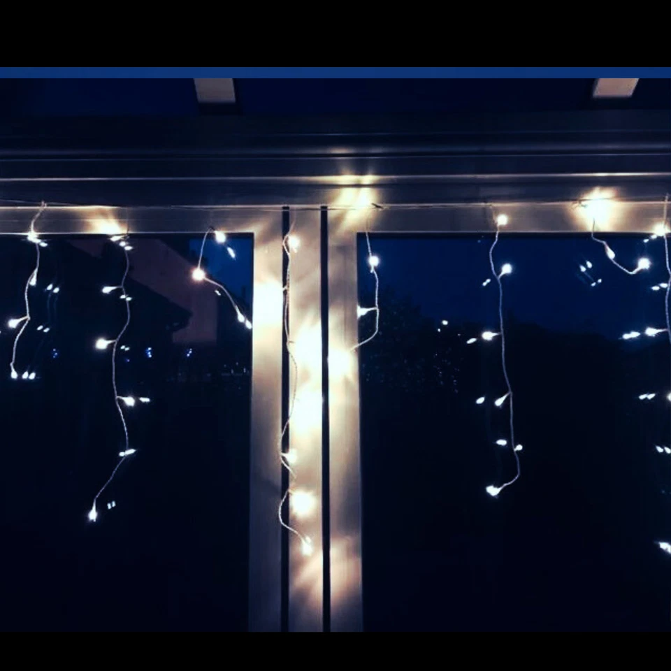 Icicle Lights Snowing Effects Chaser Outdoor Xmas Battery Operated 200 LED - Image 2 of 4