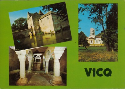 Postkarte 10 cm x 15 cm ALLIER VICQ Multiview Schloss MOTTE-D'ARCON