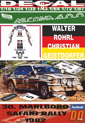Autocollant Décal OPEL ASCONA 400 W.ROHRL R.PORTUGAL 1982 - Neuf