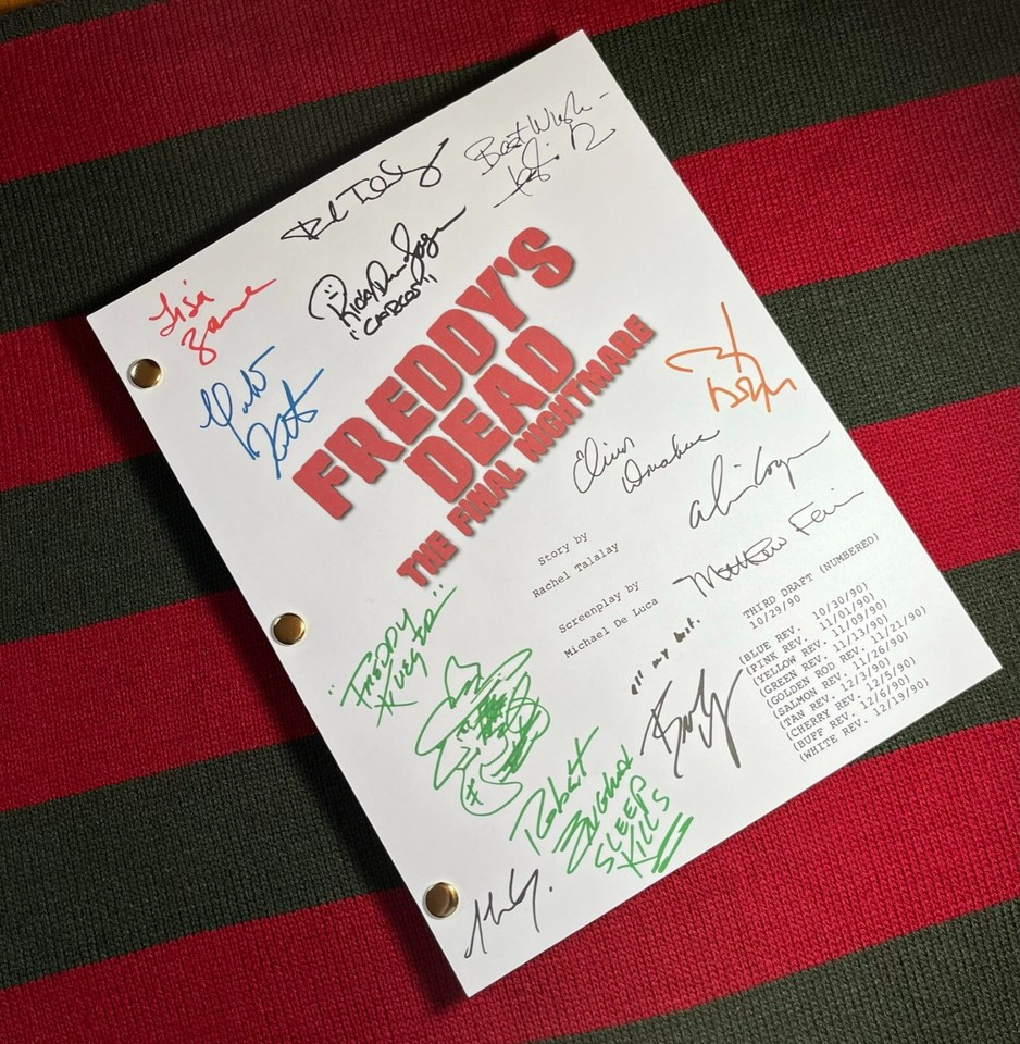 Freddy's Dead Script Cast-Signed- Autograph Reprints- 146 Pages- Freddy ...