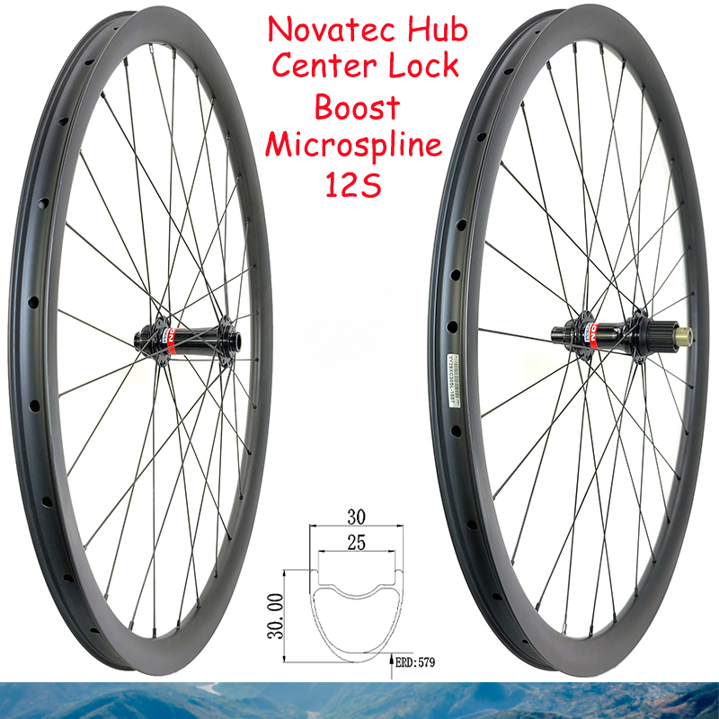 29er MTB Bicycle 30X30mm Wheelset Carbon Rim 28 32 Hole Center