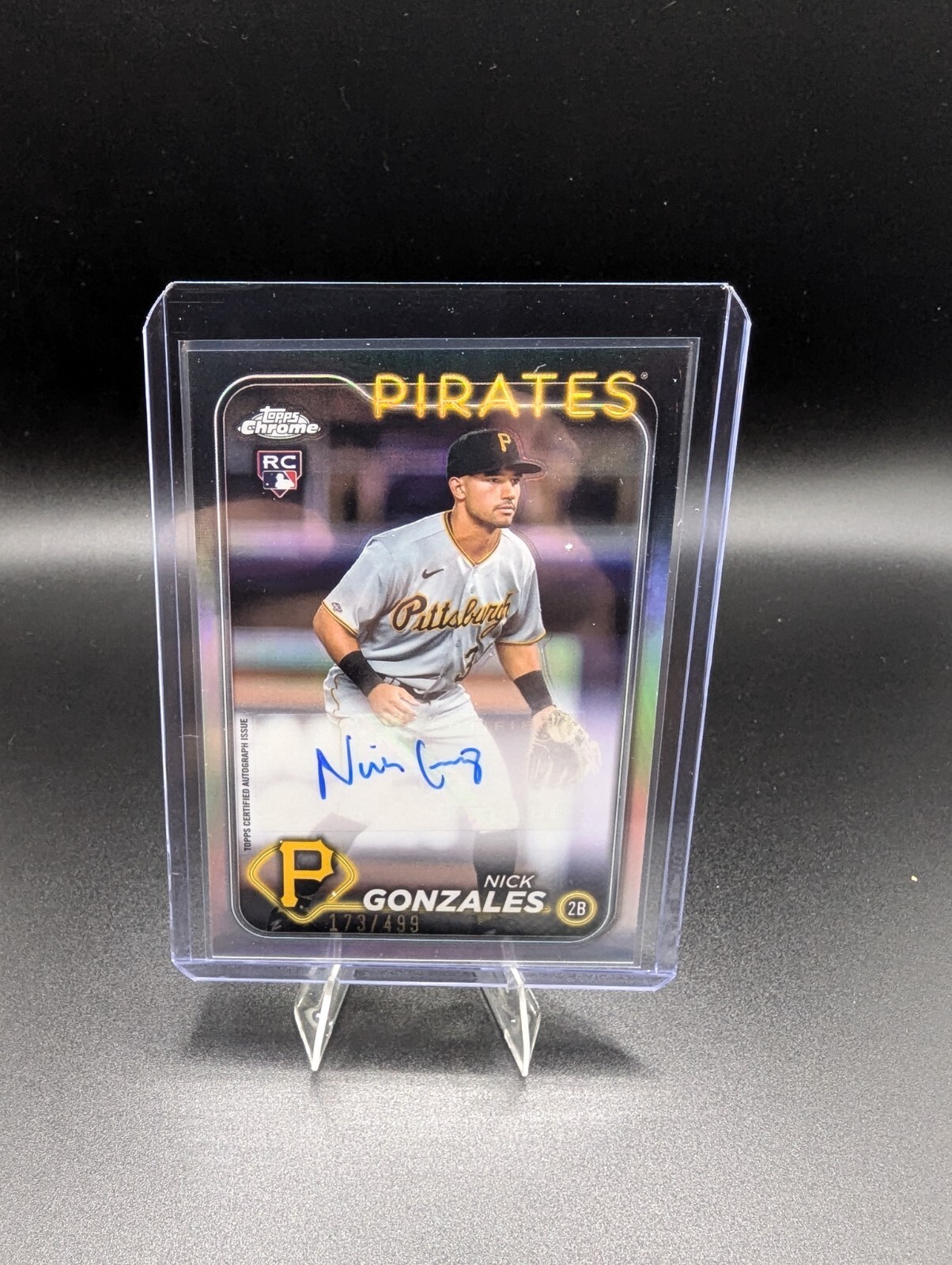 NICK GONZALES TOPPS 2024 CHROME UPDATE AUTOGRAPH ROOKIE REFRACTOR CARD 173/499