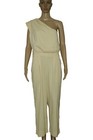 Free People Avery Jumpsuit One Shoulder Wide Leg Pocket Cream Zip Medium 10 NEW — photo 4