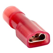 100 Nylon Female Quick Disconnect Terminal 22-18 AWG Red 0.187" Full Insulated
