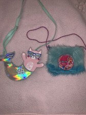 Set of 2 Little Girls Hand Bag / Crossbody Mermaid Saped and Poppy