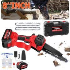 8" Mini Handheld Electric Chainsaw Cordless Chain Saw 3800W Battery Power New