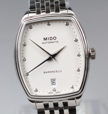 MIDO Baroncelli Tonneau Diamond Dial Auto Full Set Ladies Watch 29mm