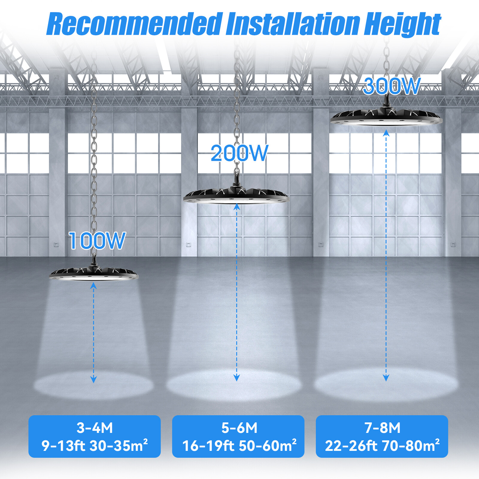 UFO LED Hallenbeleuchtung 100W/200W/300W Industrie Werkstattlampe Hallenleuchte 