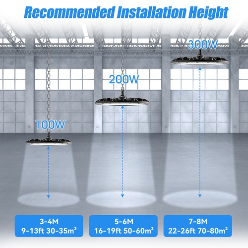 LED UFO Hallenbeleuchtung Industrie Werkstatt Strahler High Bay Hallenleuchten - Afbeelding 4 van 20