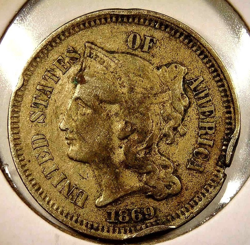 1869 Three Cent Nickel Piece #4835