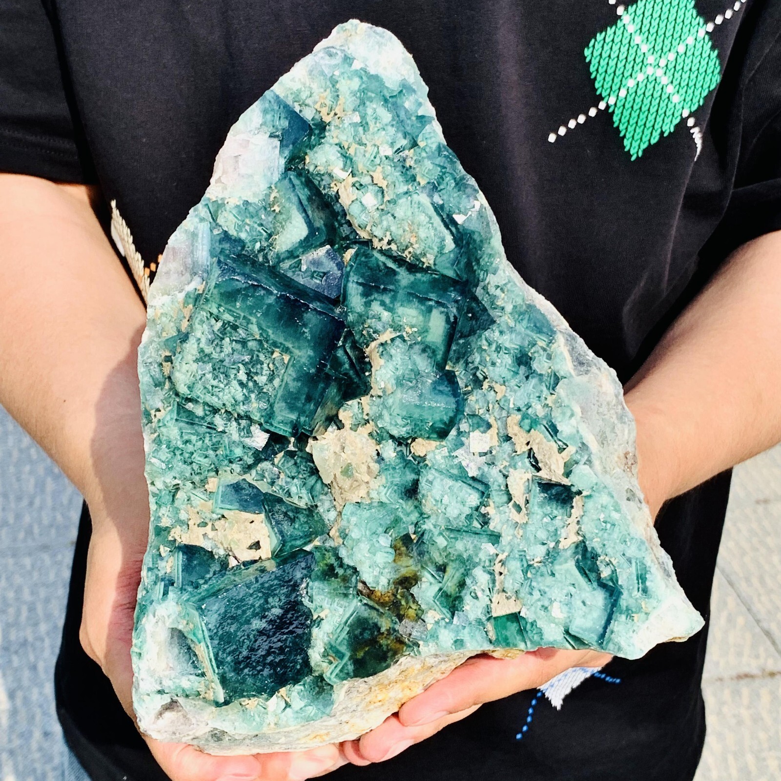 7.7LB Natural Green Fluorite Crystal Mineral Healing Specimen Raw Stone