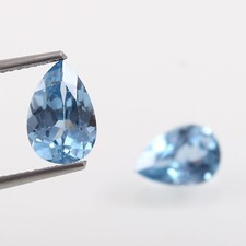 AAA Quality Natural Aquamarine Loose Pear Cut Gemstone Matched Pair 12x8 MM