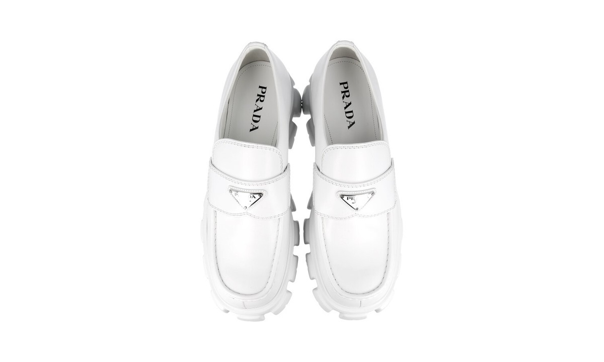 PRADA MONOLITH LOGO LOAFER SHOES 2DE129 WHITE LEATHER NEW | eBay PRADA MONOLITH LOGO LOAFER SHOES 2DE129 WHITE LEATHER NEW | eBay