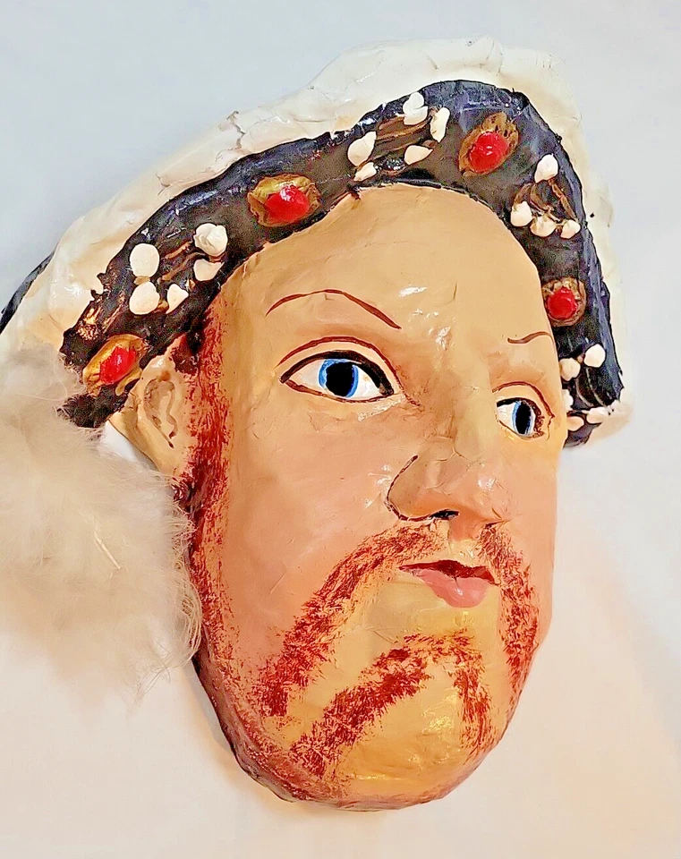 Henry VIII Papier-mâché mask by mask media signed by artist - Image 3 of 4