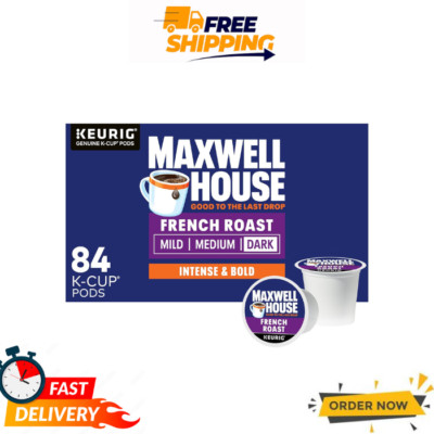 Maxwell House French Roast Dark Roast K-Cup Coffee Pods, 84 Ct Box