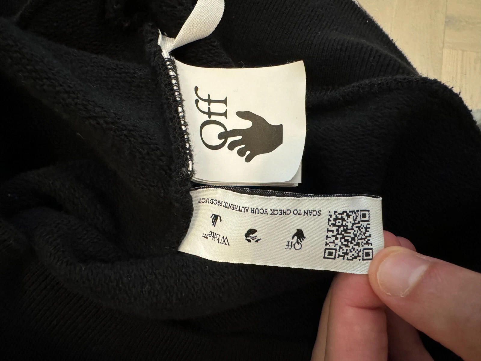 OFF WHITE Felpa con cappuccio Monna Lisa BIANCA SPORCA