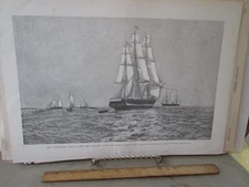 VIntage Print,CHESAPEKE TO SHANNON,Harpers,1890s