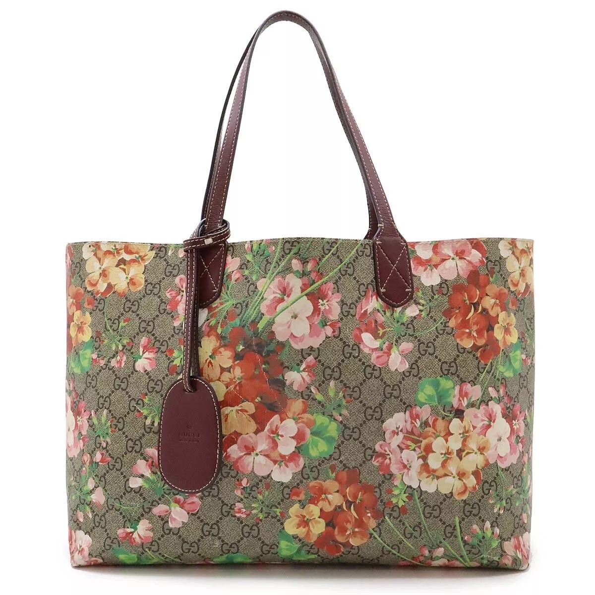 RARE!!!! Sac fourre tout Gucci motif fleur toile suprême cuir