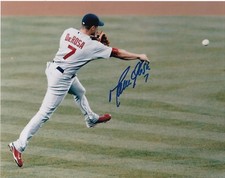 MARK DEROSA   ST. LOUIS CARDINALS   ACTION SIGNED 8x10