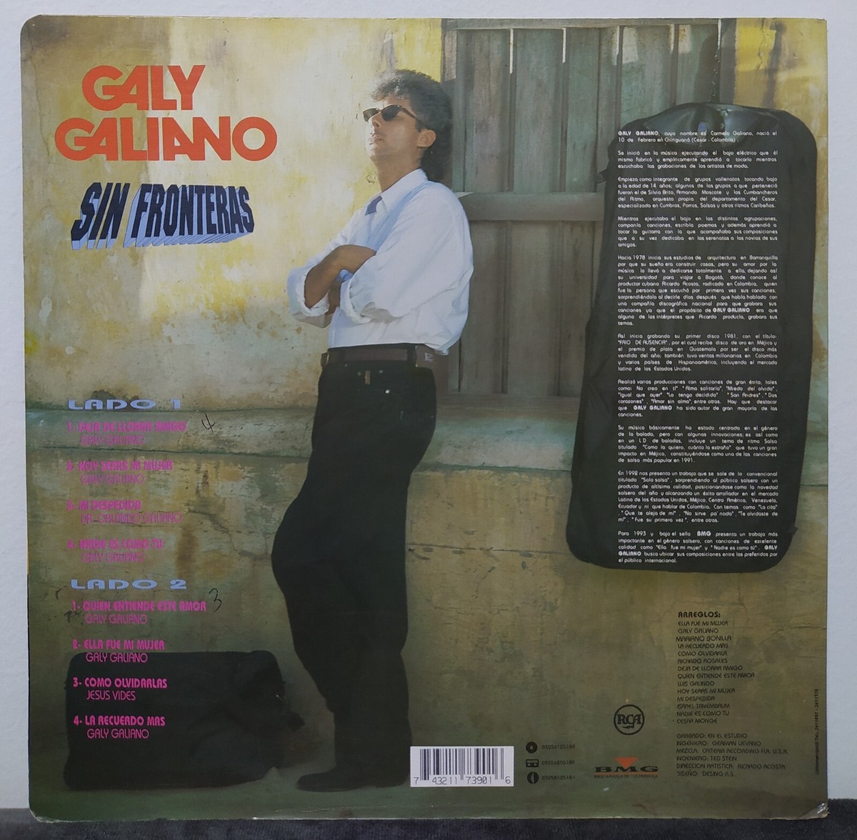 Galy Galiano - Sin Fronteras , Salsa LP Colombia Orig Records