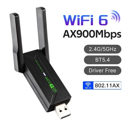 Dual Band Wifi 6 USB Wifi Bluetooth Adapter AX900 Wireless Adapter for Laptop PC
