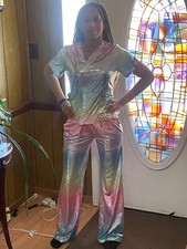 scrub sets women colorful , bright , shiny all in one exclusive nurse scrub set.