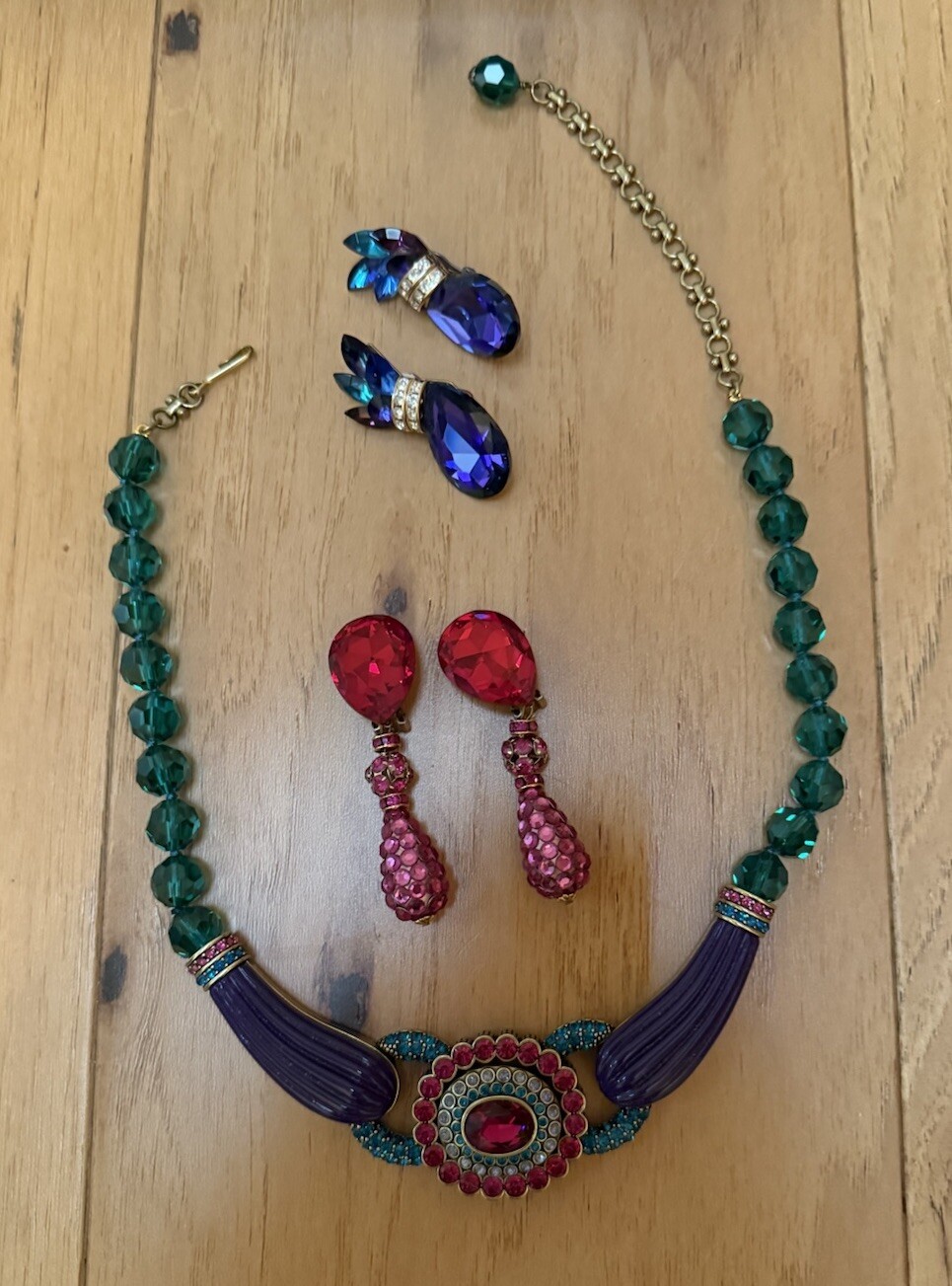 Signed Heidi Daus Rhinestone Statement Necklace W… - image 1