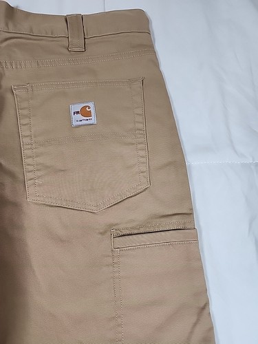 33x36 Carhartt Men Flame Resistant Rugged Flex Relaxed Fit Canvas Pants Khaki - Picture 15 of 18