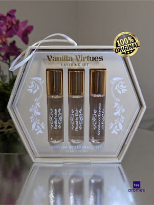 Vanilla Virtues By Tru Fragrance Eau De Parfum Layering Set 3x0.27oz Rollerball