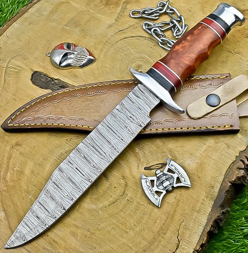 Premium Handmade Damascus Steel Bowie Knife – Outdoor Hunting Knife SN-4052
