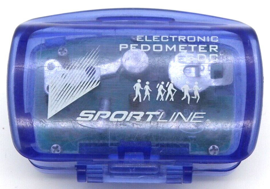 2003 Sportline Electronic Pedometer SDC Blue Clear Shell Lasting