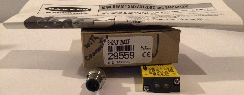 Banner Engineering 29559 MINI-BEAM Proximity Sensor SM2A312WQDP NEW!! - Image 3 of 4