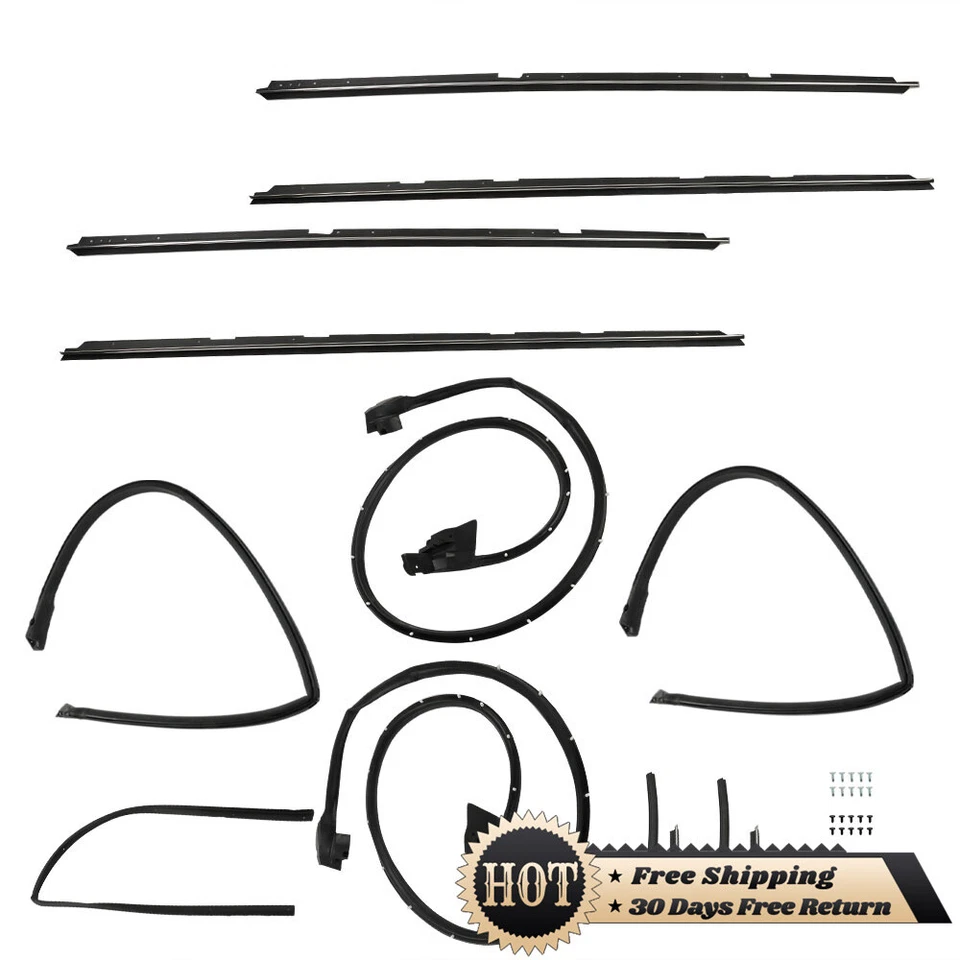 17 PCS Weatherstripping Seals Kit For Chevrolet El Camino&GMC Caballero 1978-87 - Image 3 of 4