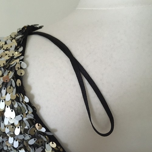 Women’s Monsoon UK 8 Sequin Dress Gold Silver And Black Short Sleeves Unlined - Picture 7 of 12